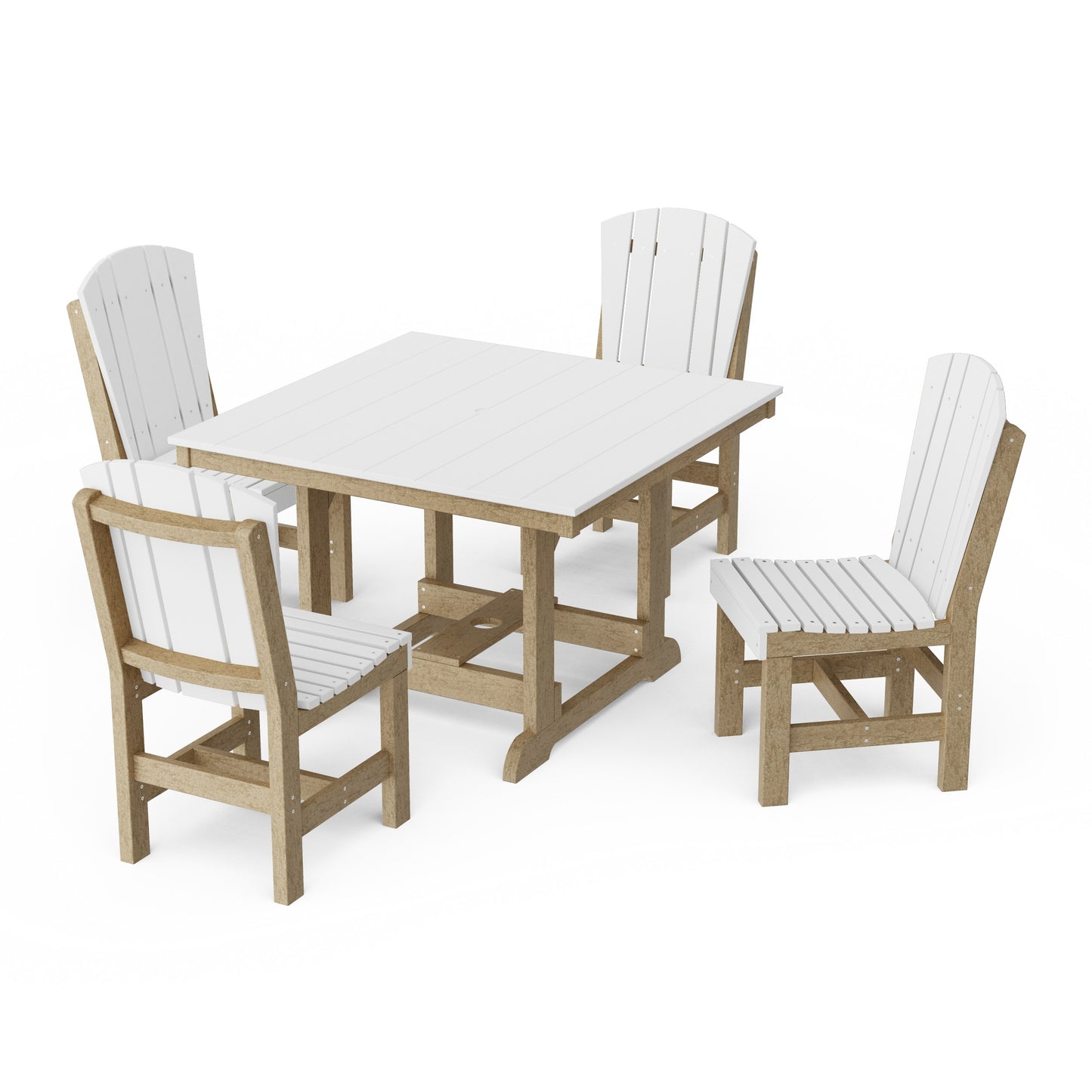 Heritage 5-Piece Side Chair Square Dining Set