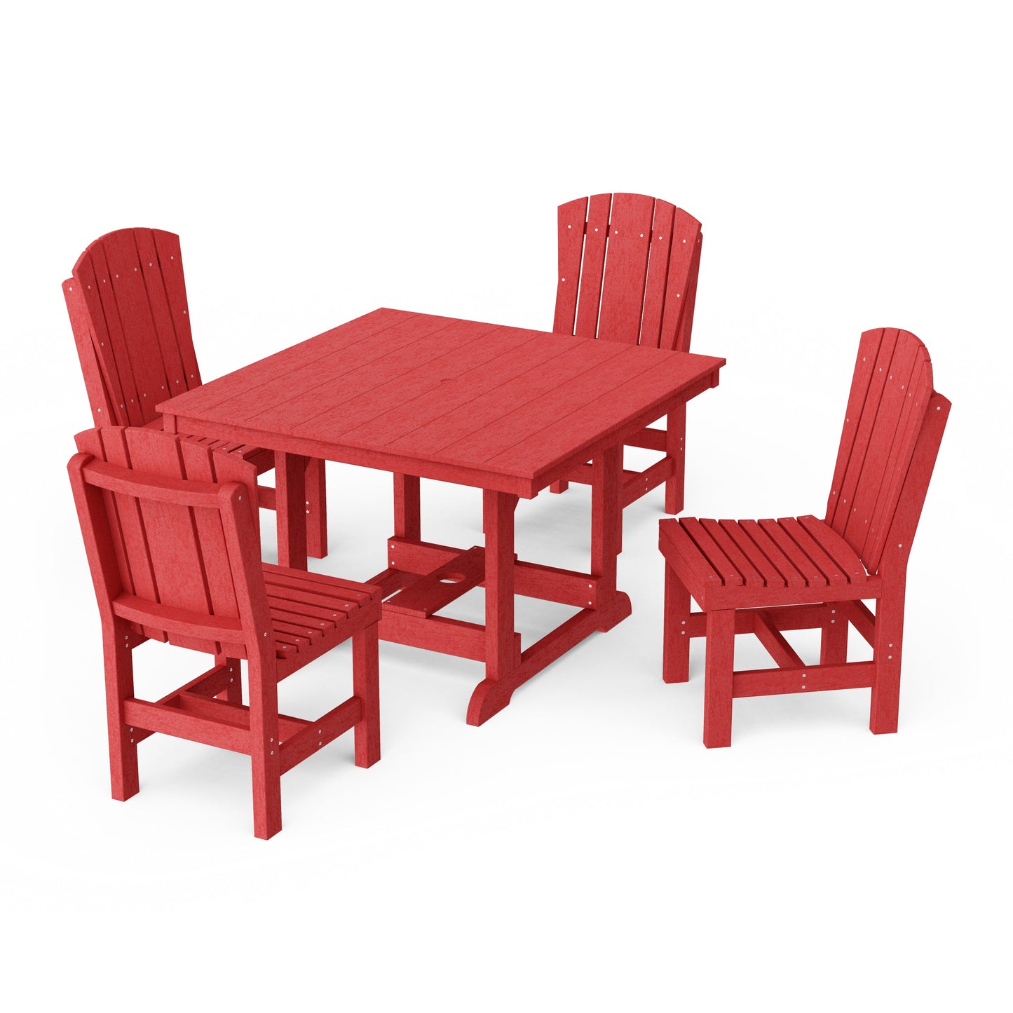 Heritage 5-Piece Side Chair Square Dining Set
