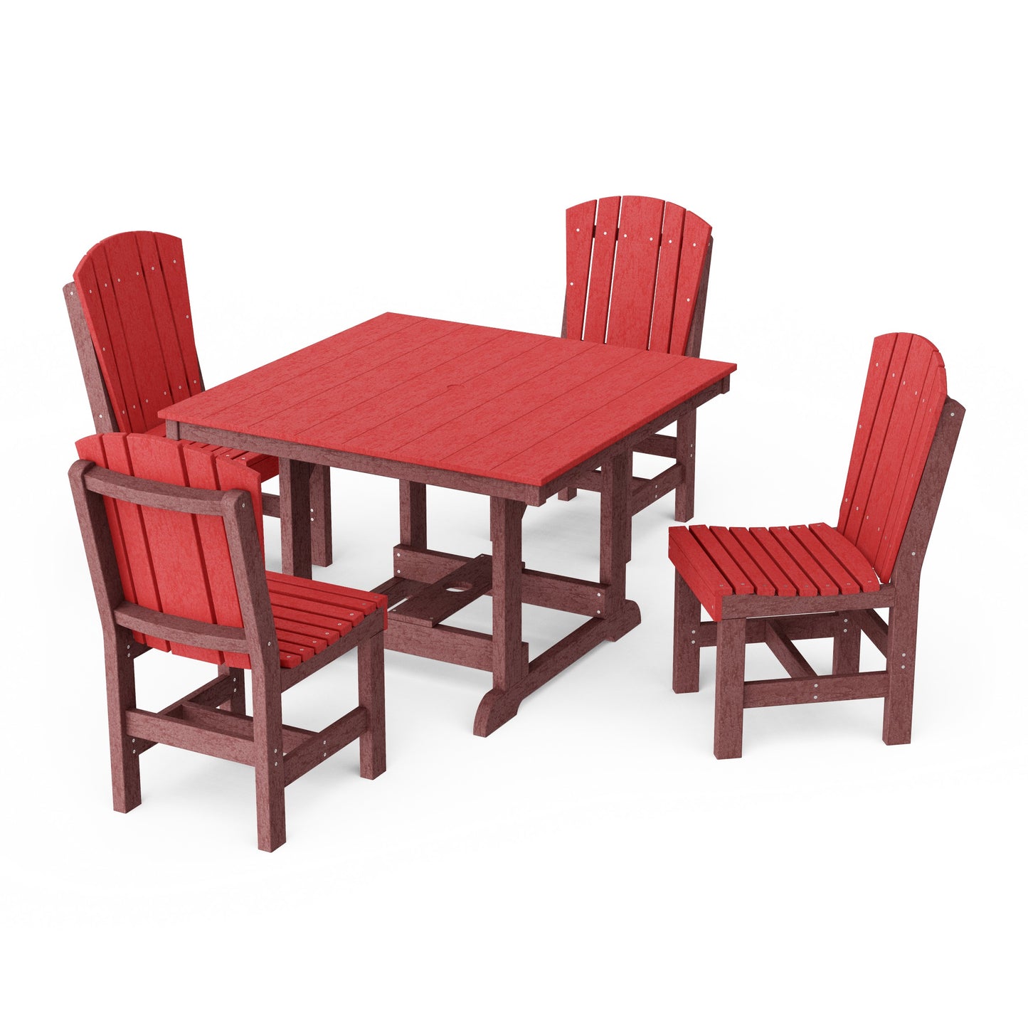 Heritage 5-Piece Side Chair Square Dining Set
