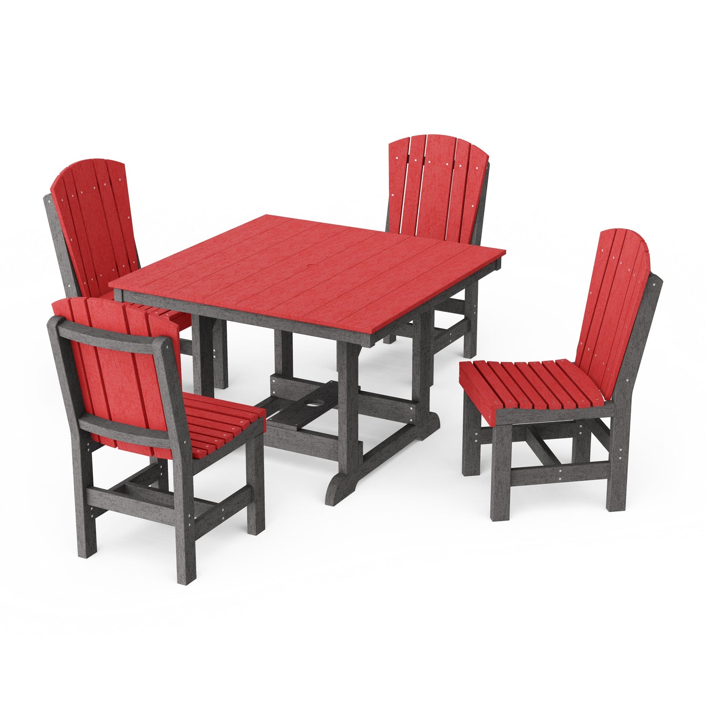 Heritage 5-Piece Side Chair Square Dining Set