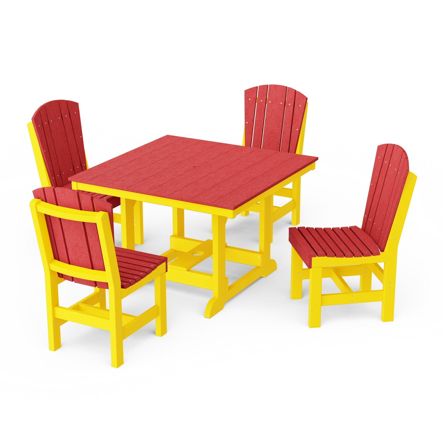 Heritage 5-Piece Side Chair Square Dining Set