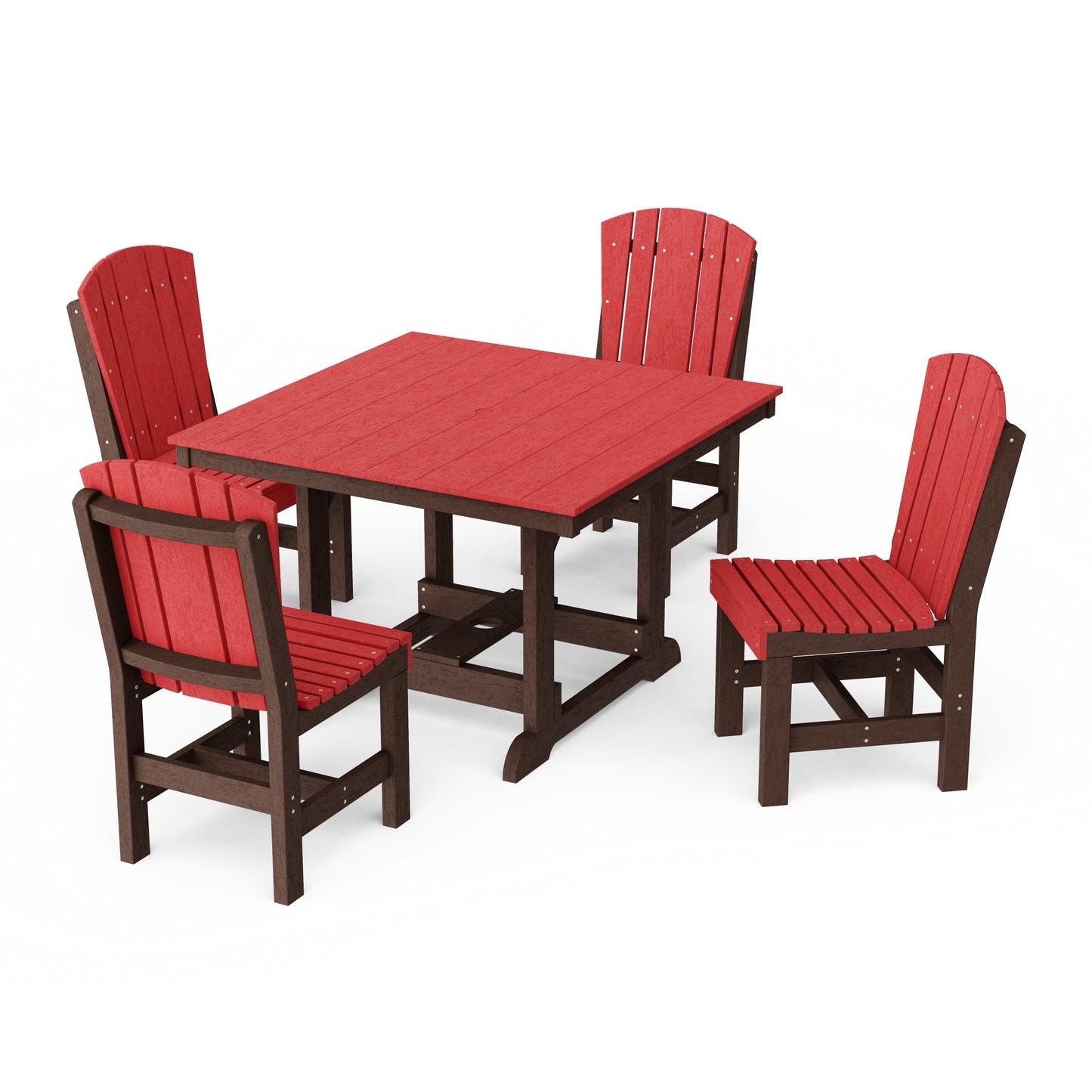 Heritage 5-Piece Side Chair Square Dining Set