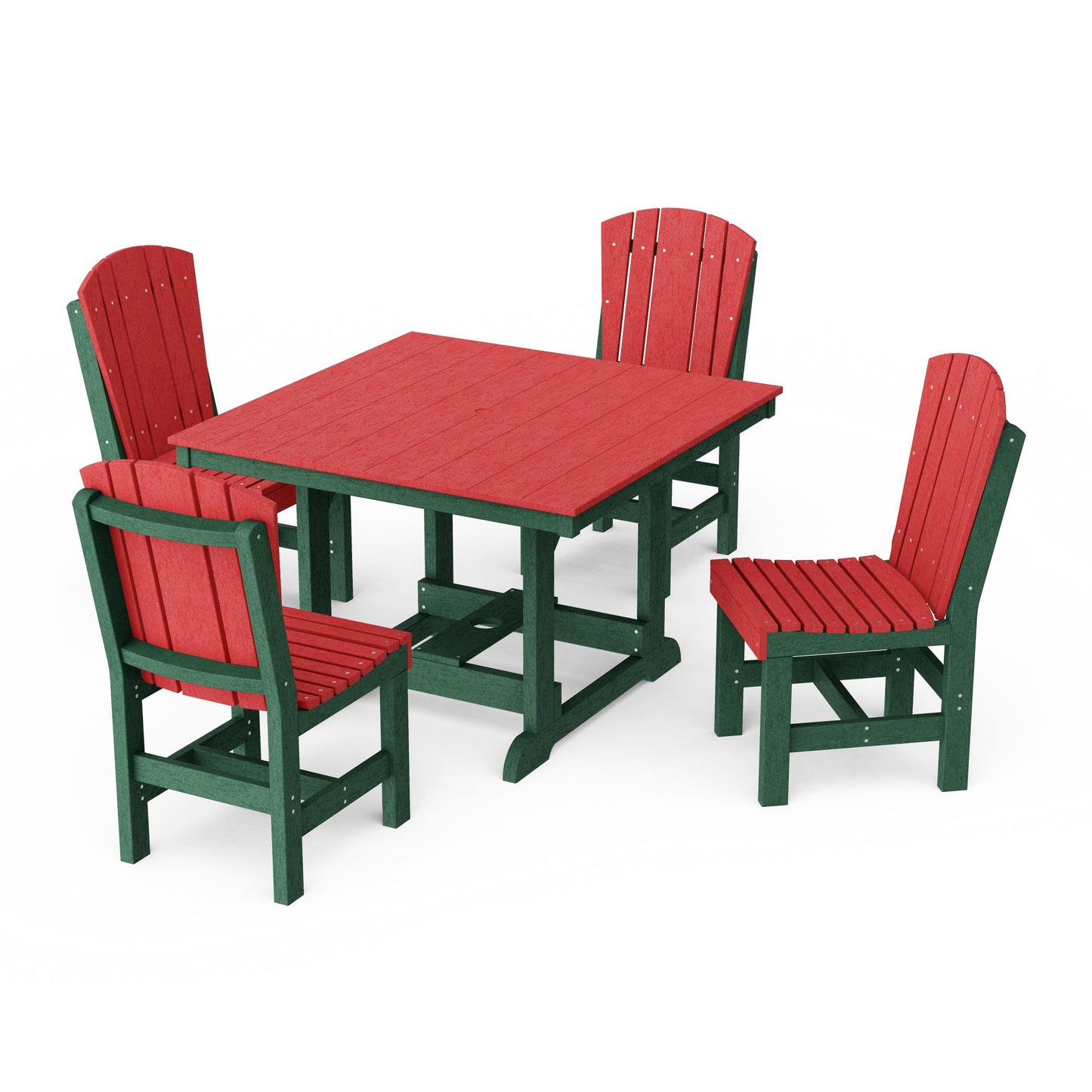 Heritage 5-Piece Side Chair Square Dining Set