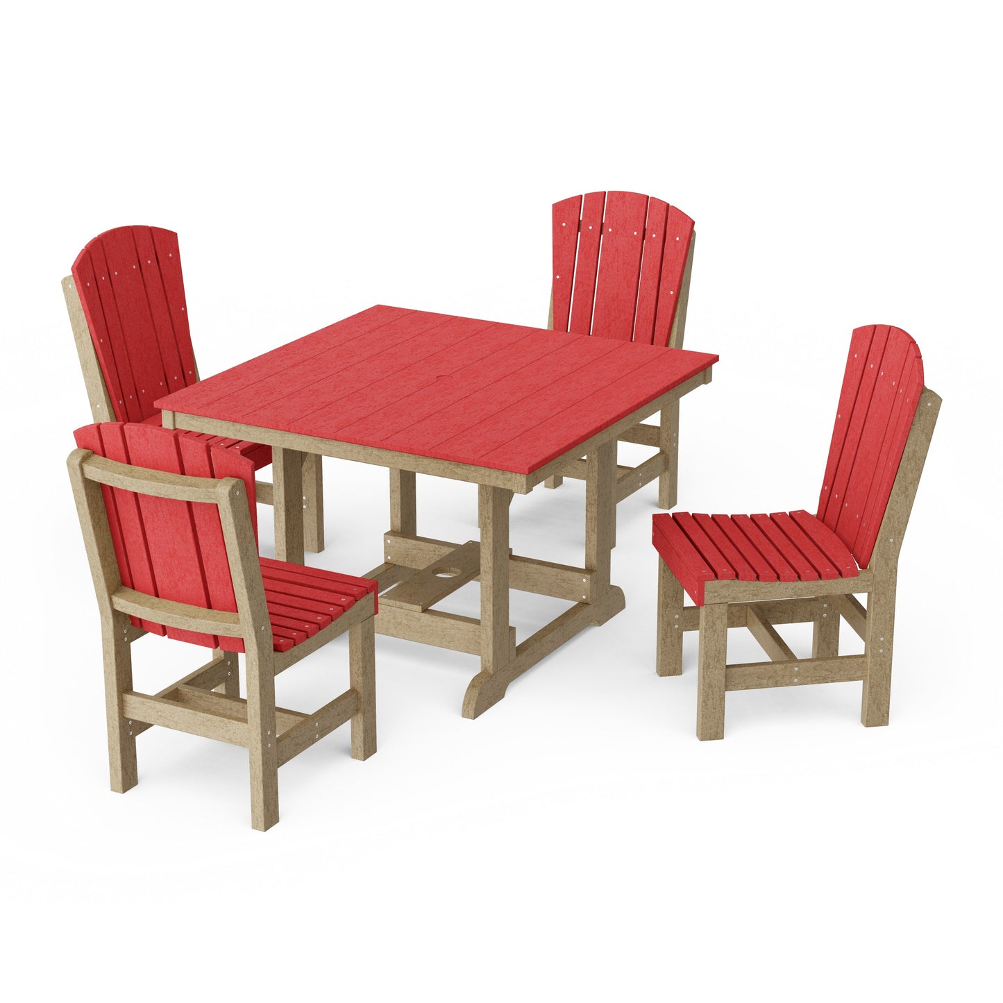 Heritage 5-Piece Side Chair Square Dining Set