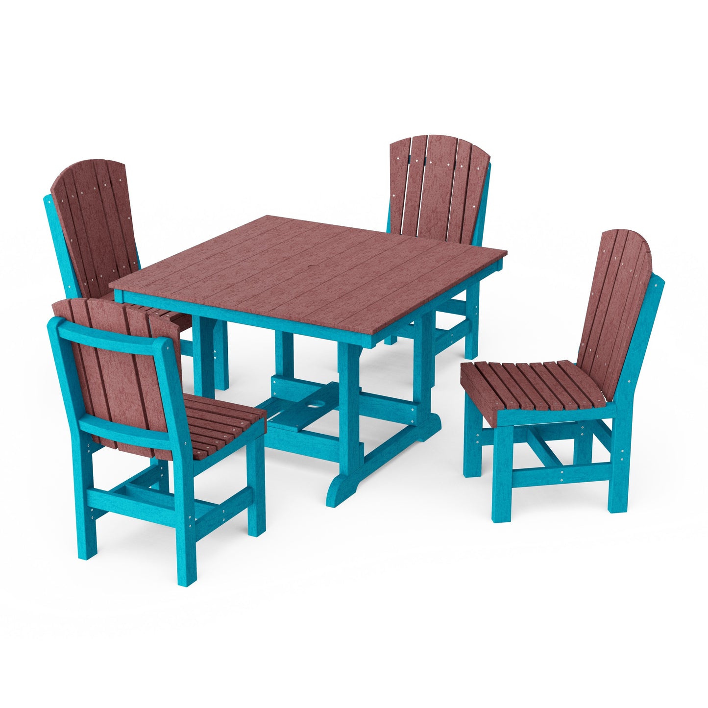 Heritage 5-Piece Side Chair Square Dining Set