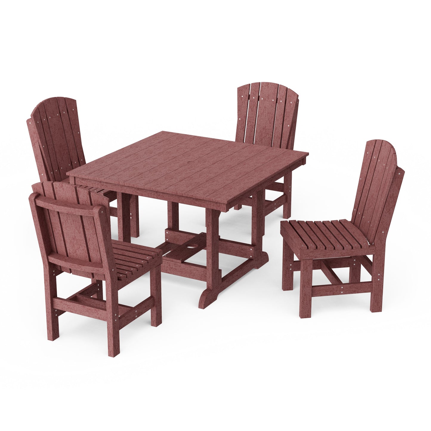 Heritage 5-Piece Side Chair Square Dining Set