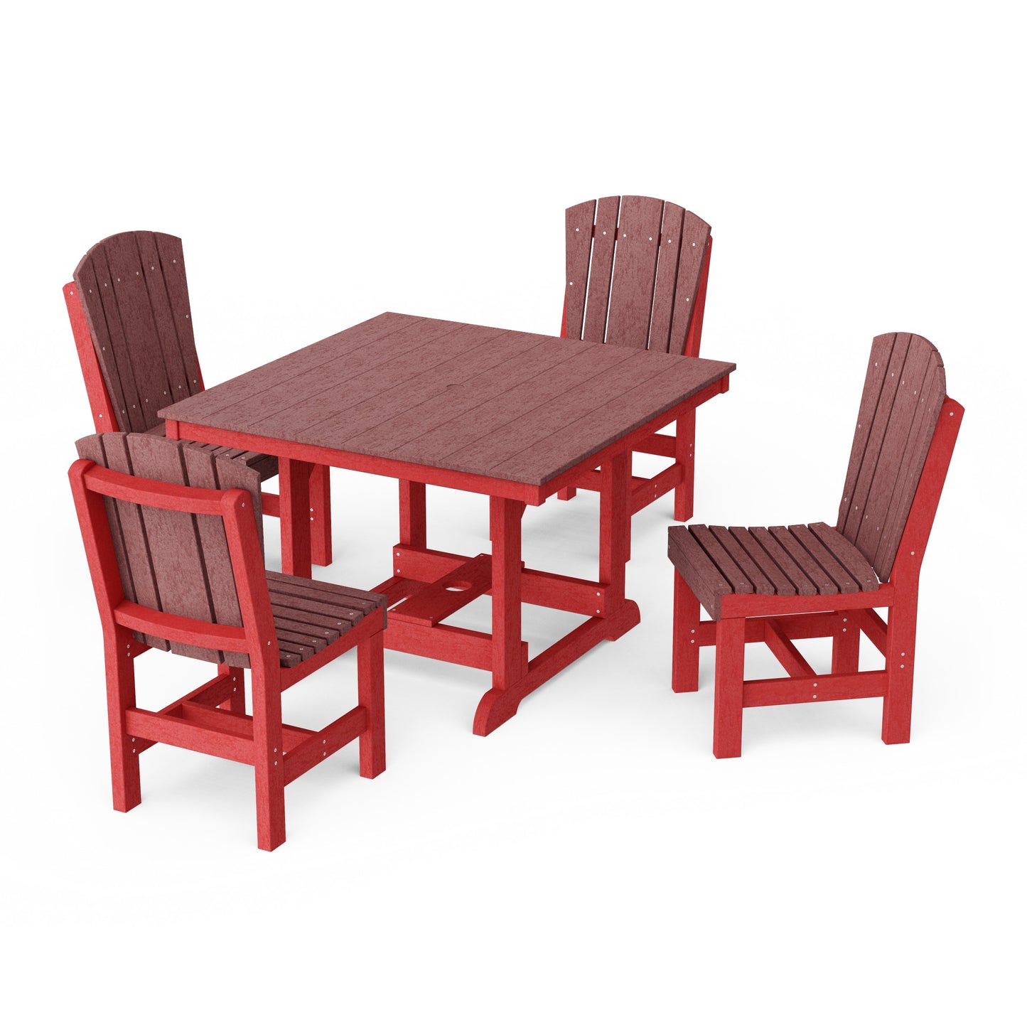 Heritage 5-Piece Side Chair Square Dining Set