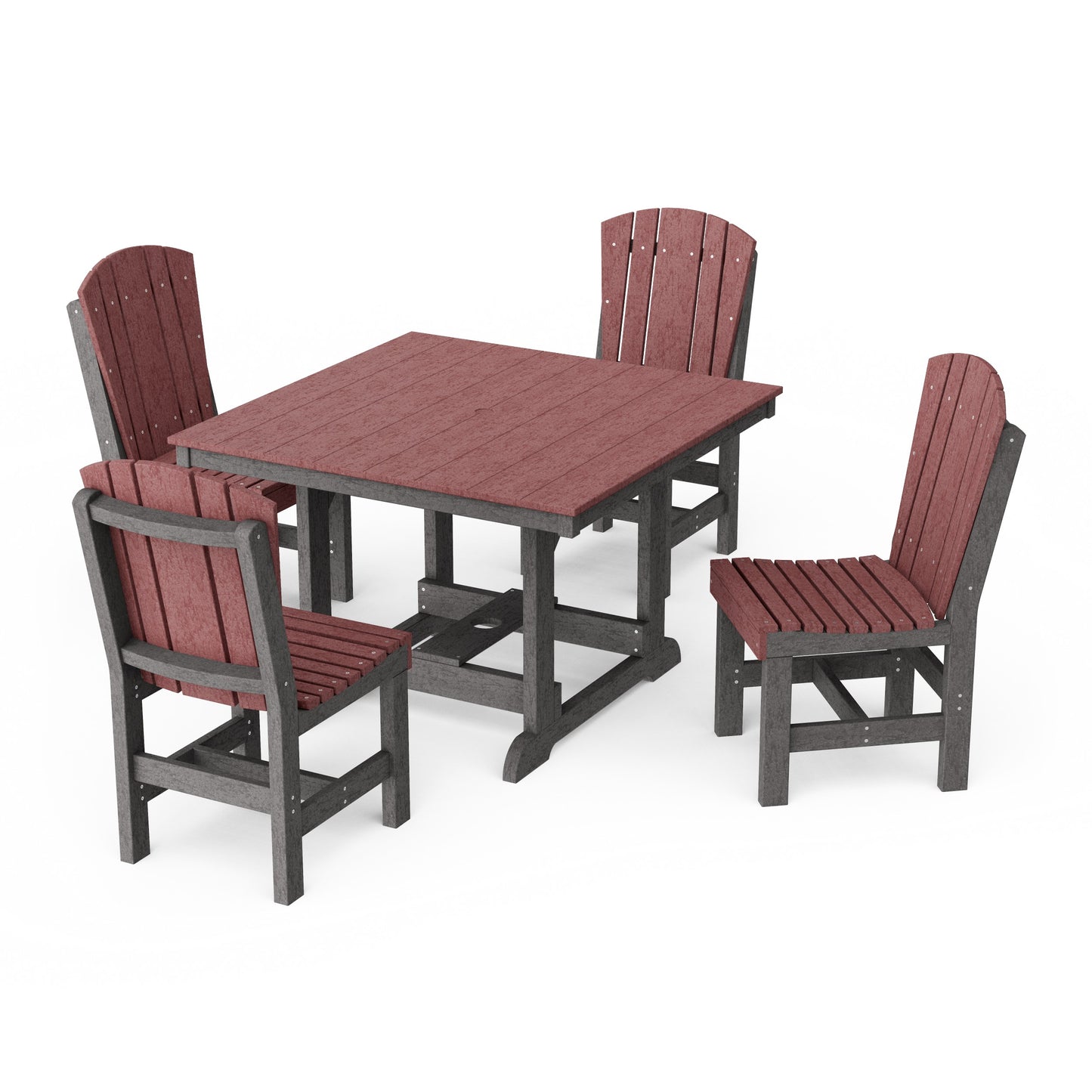 Heritage 5-Piece Side Chair Square Dining Set