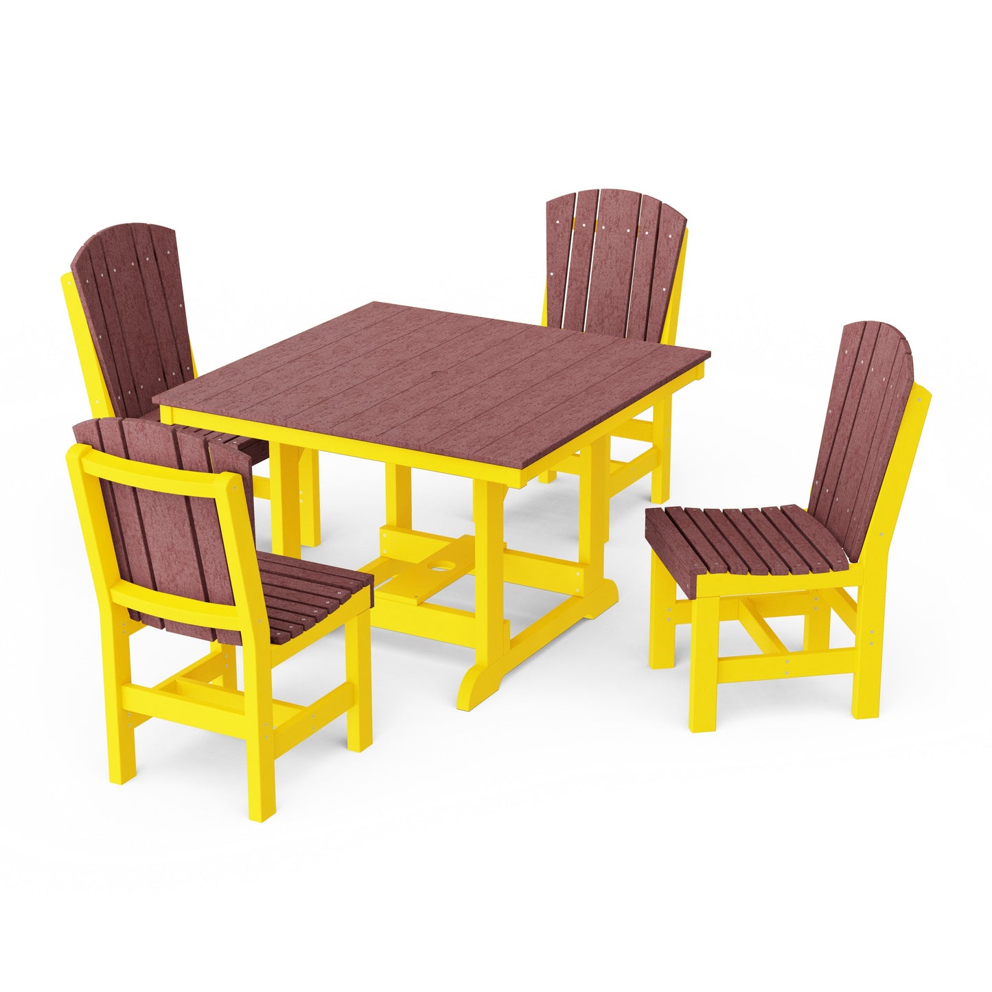 Heritage 5-Piece Side Chair Square Dining Set