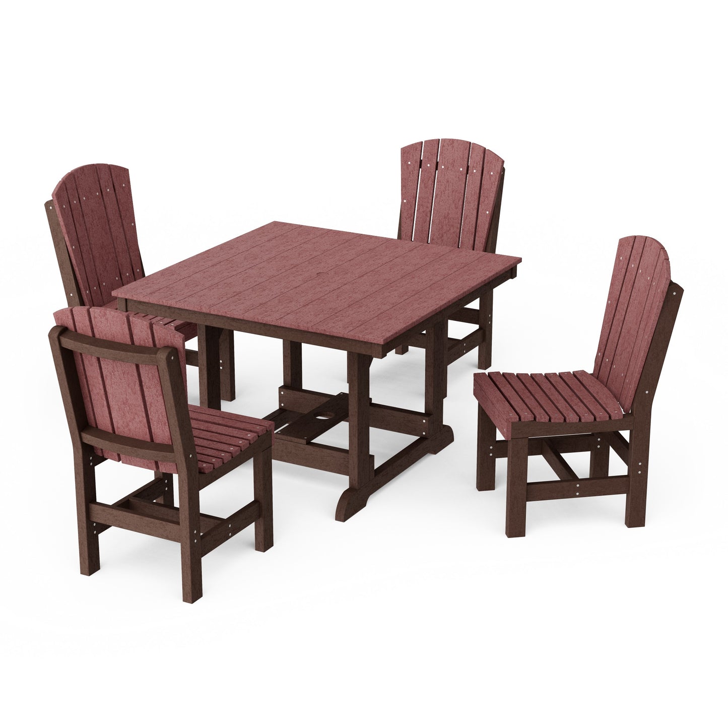 Heritage 5-Piece Side Chair Square Dining Set
