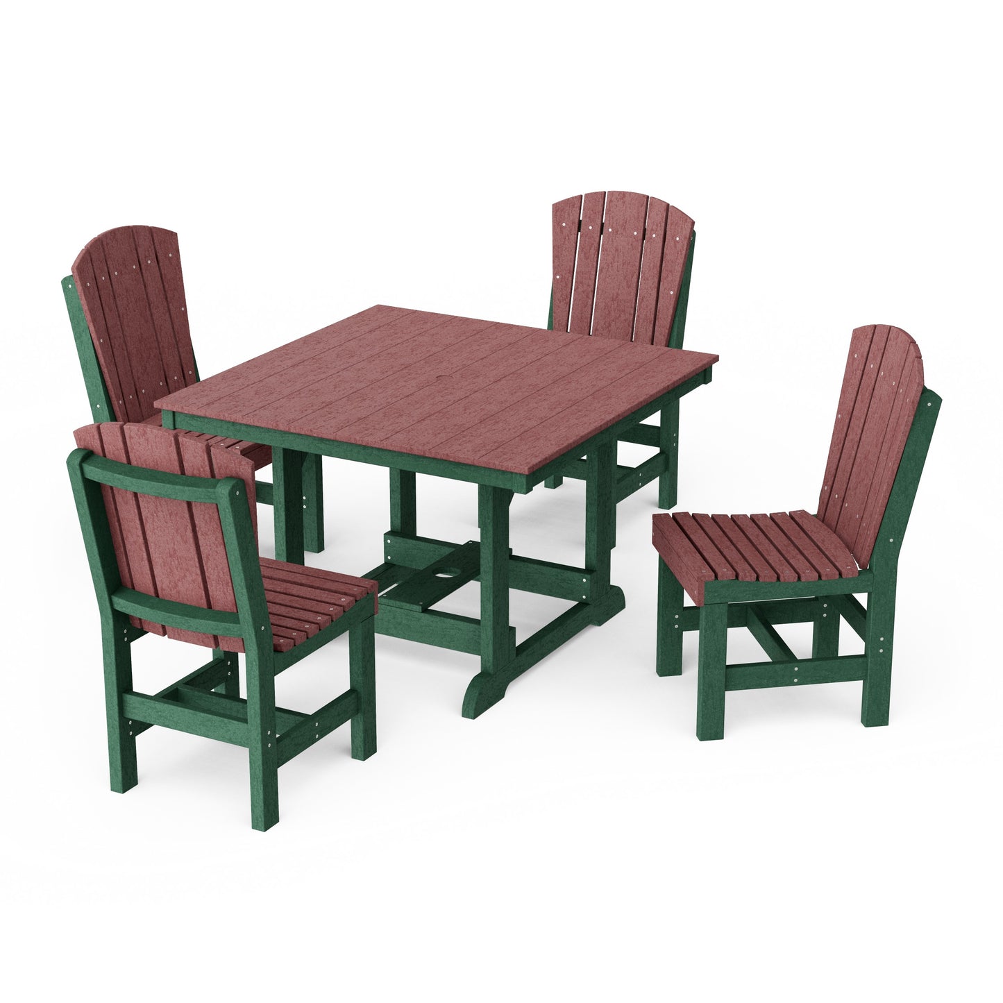Heritage 5-Piece Side Chair Square Dining Set