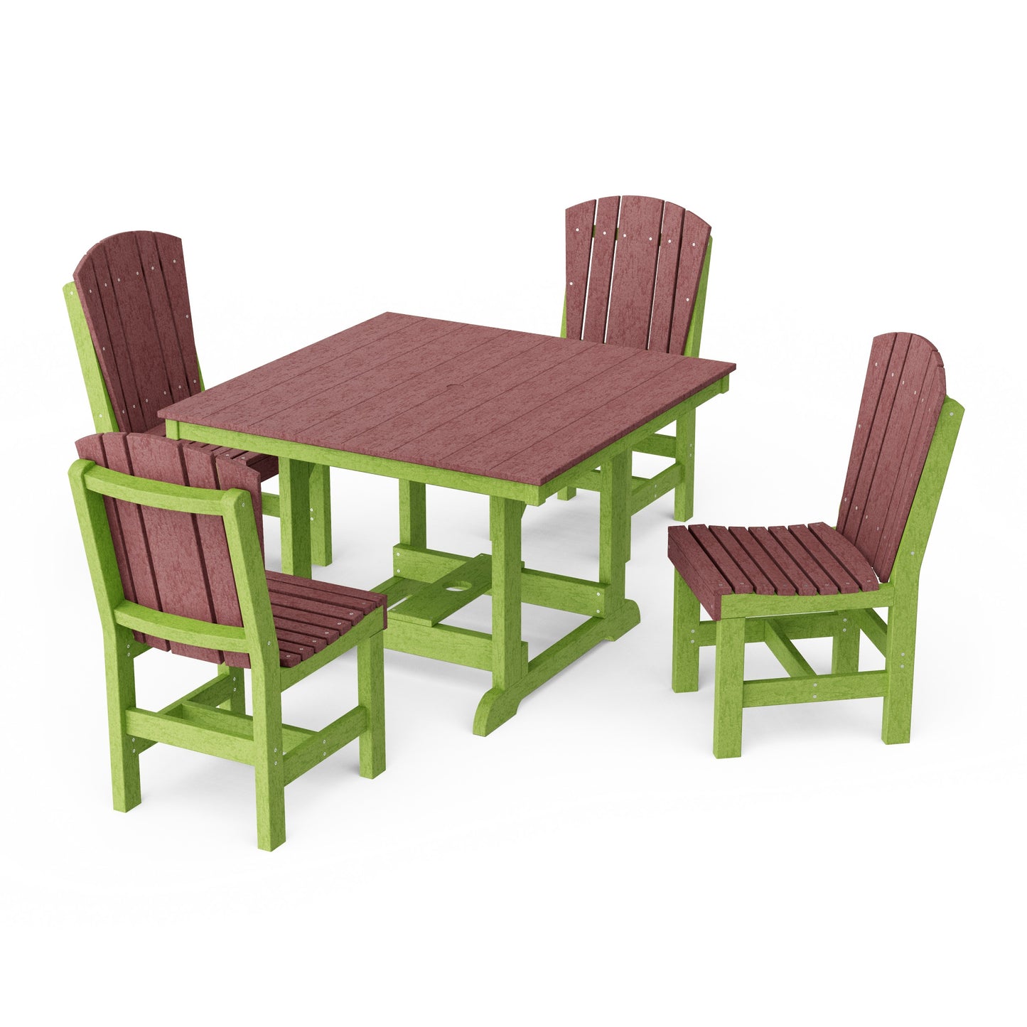 Heritage 5-Piece Side Chair Square Dining Set