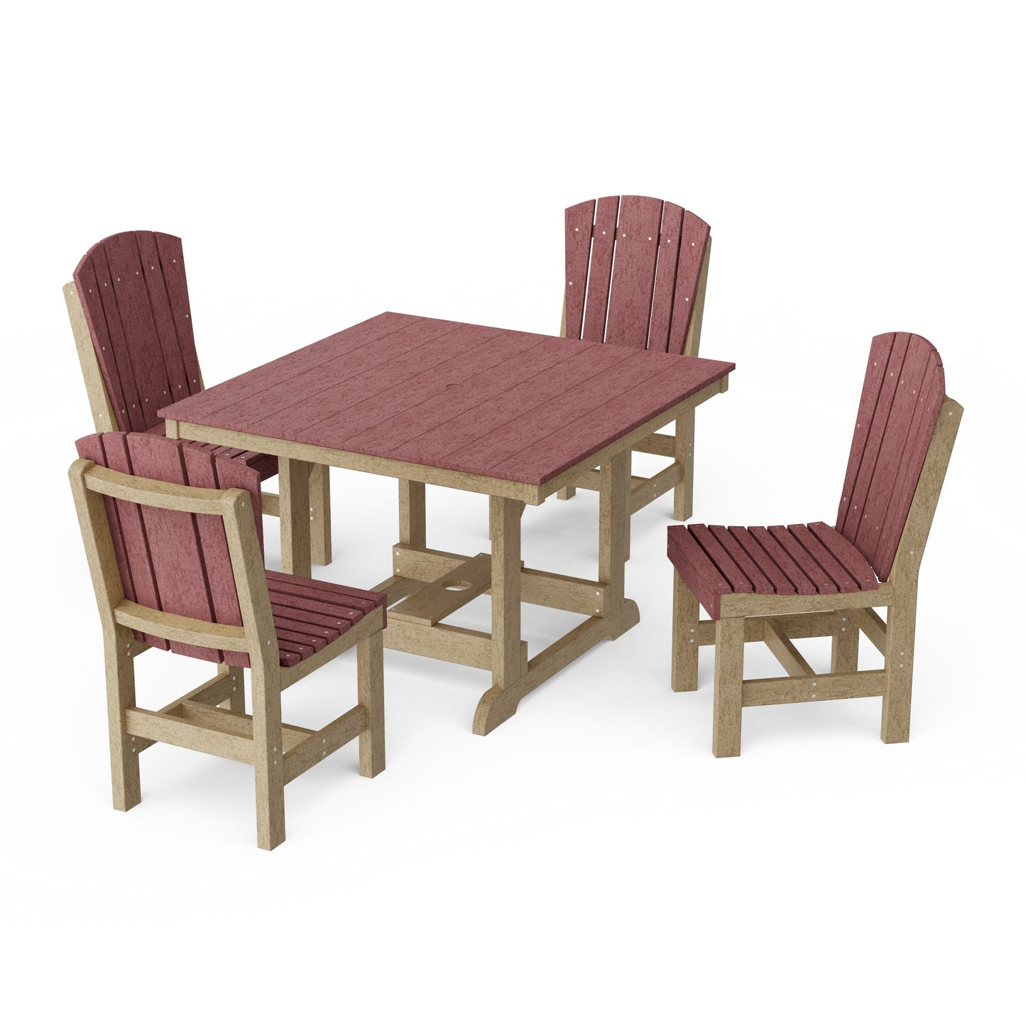 Heritage 5-Piece Side Chair Square Dining Set