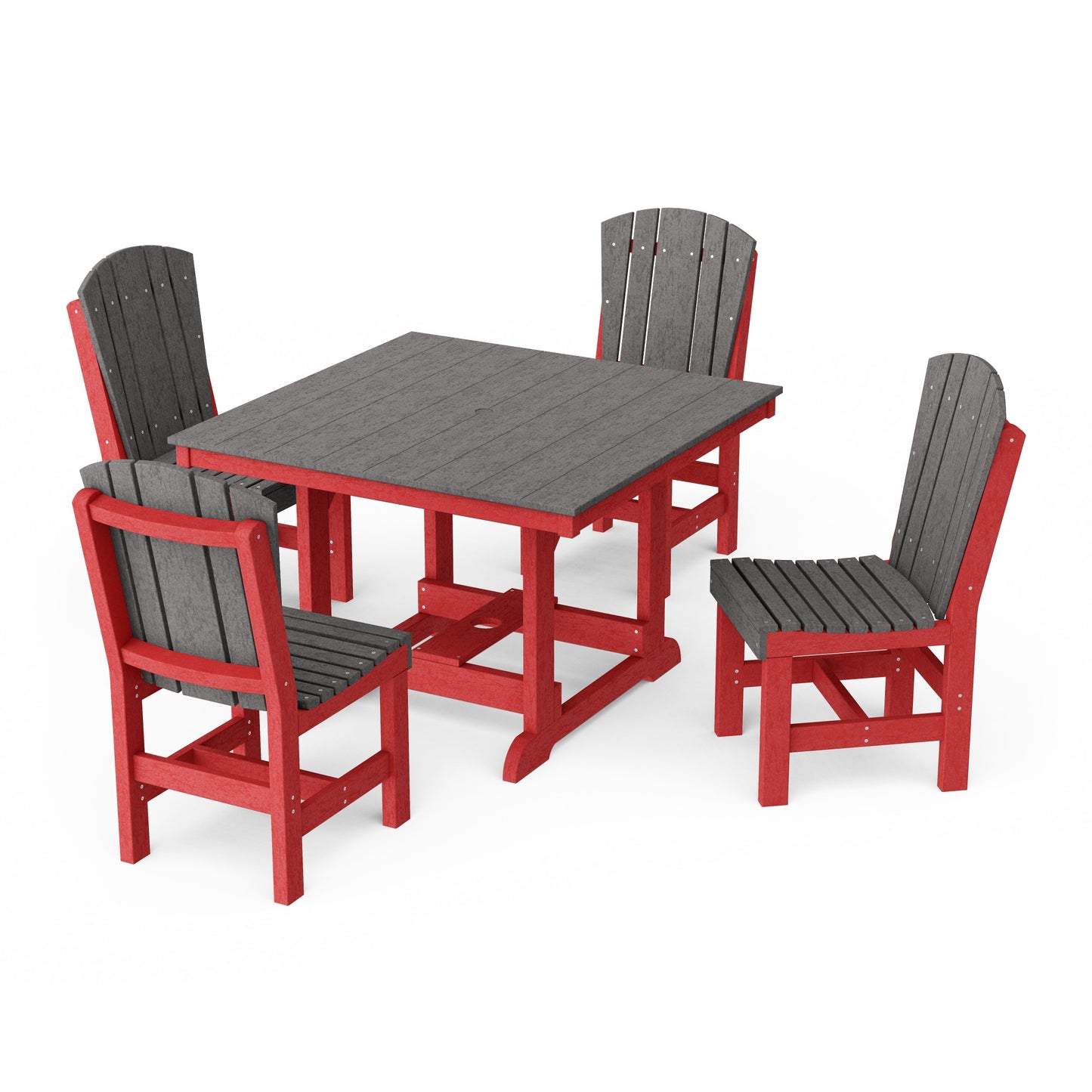 Heritage 5-Piece Side Chair Square Dining Set