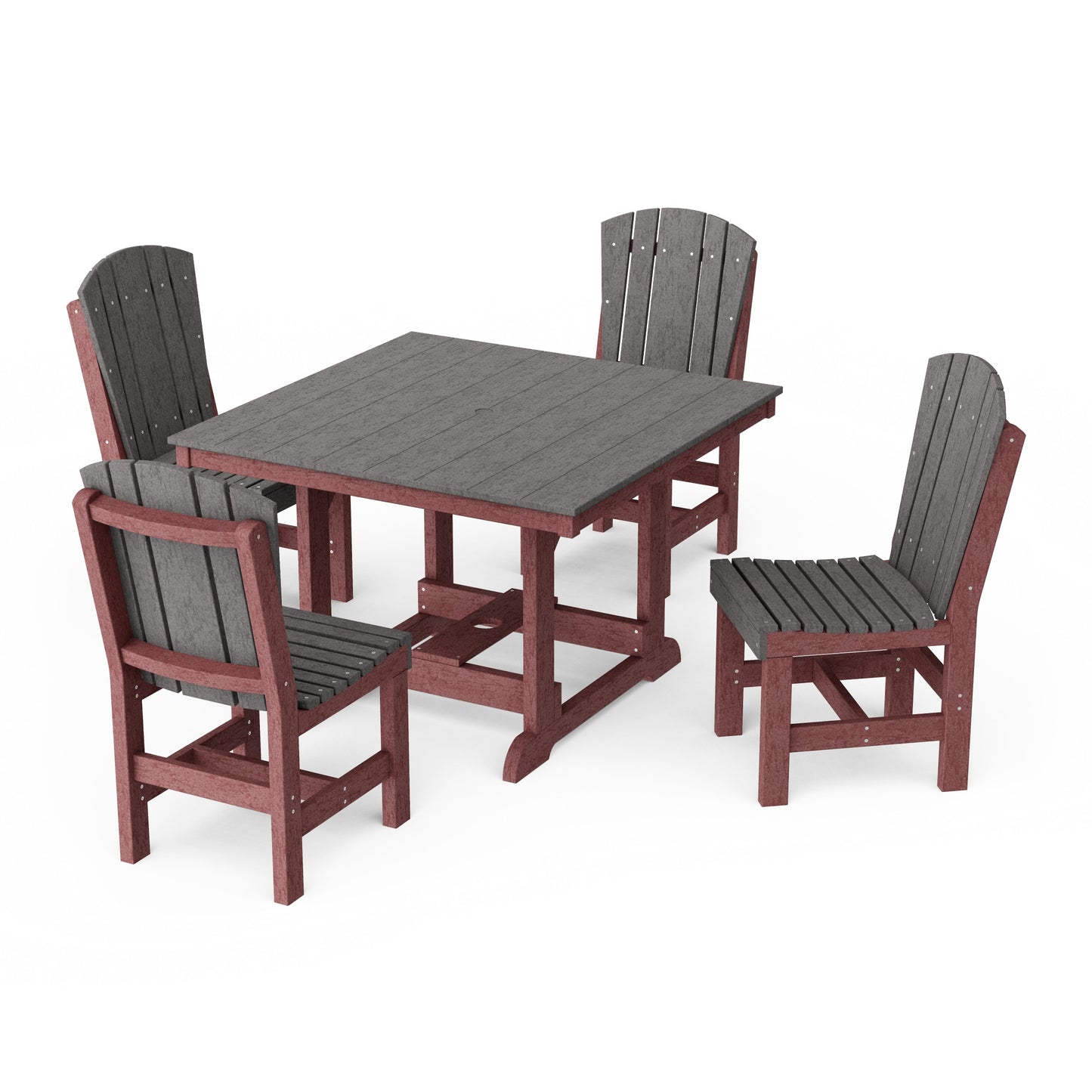 Heritage 5-Piece Side Chair Square Dining Set