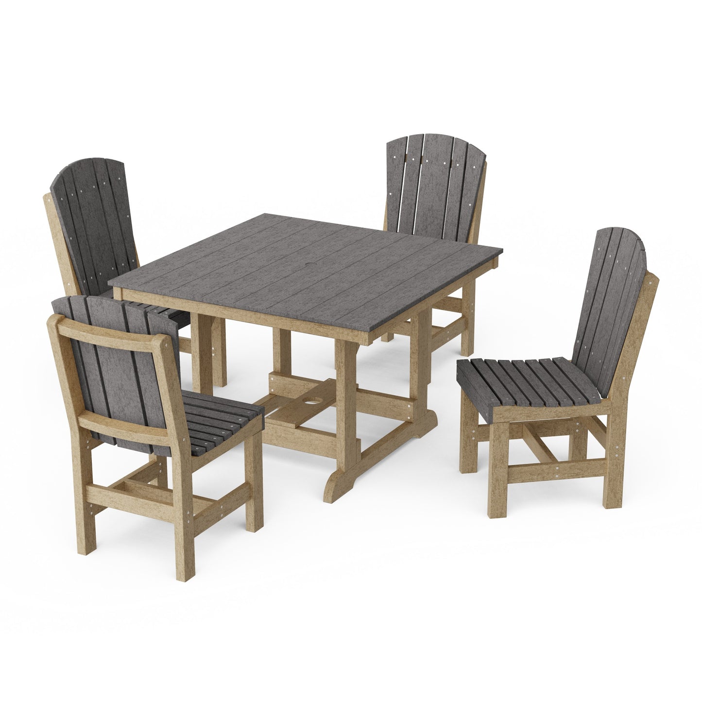 Heritage 5-Piece Side Chair Square Dining Set