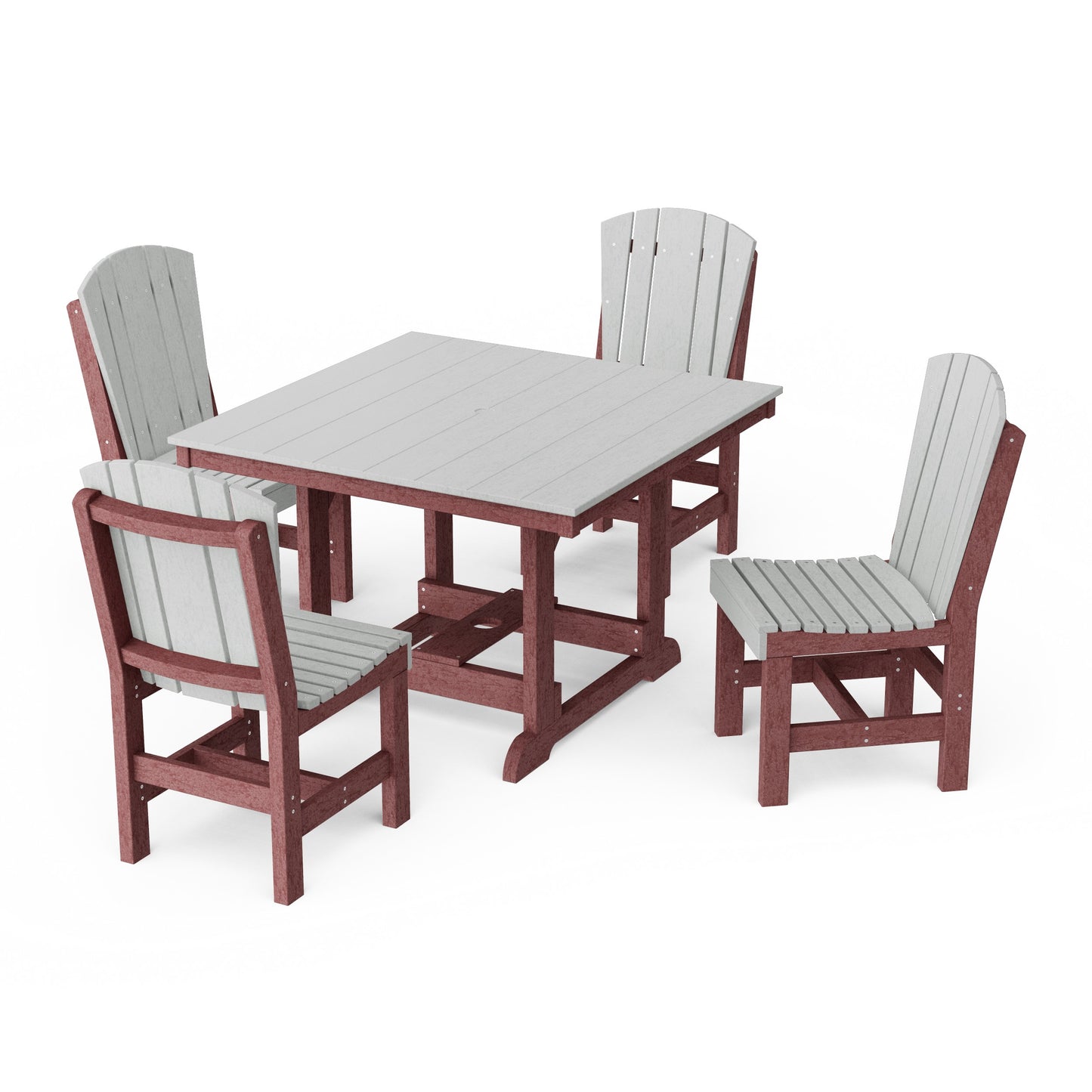 Heritage 5-Piece Side Chair Square Dining Set