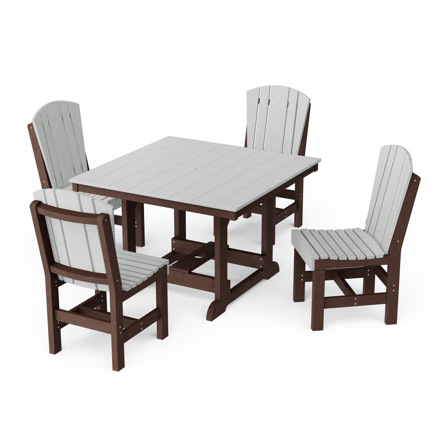 Heritage 5-Piece Side Chair Square Dining Set