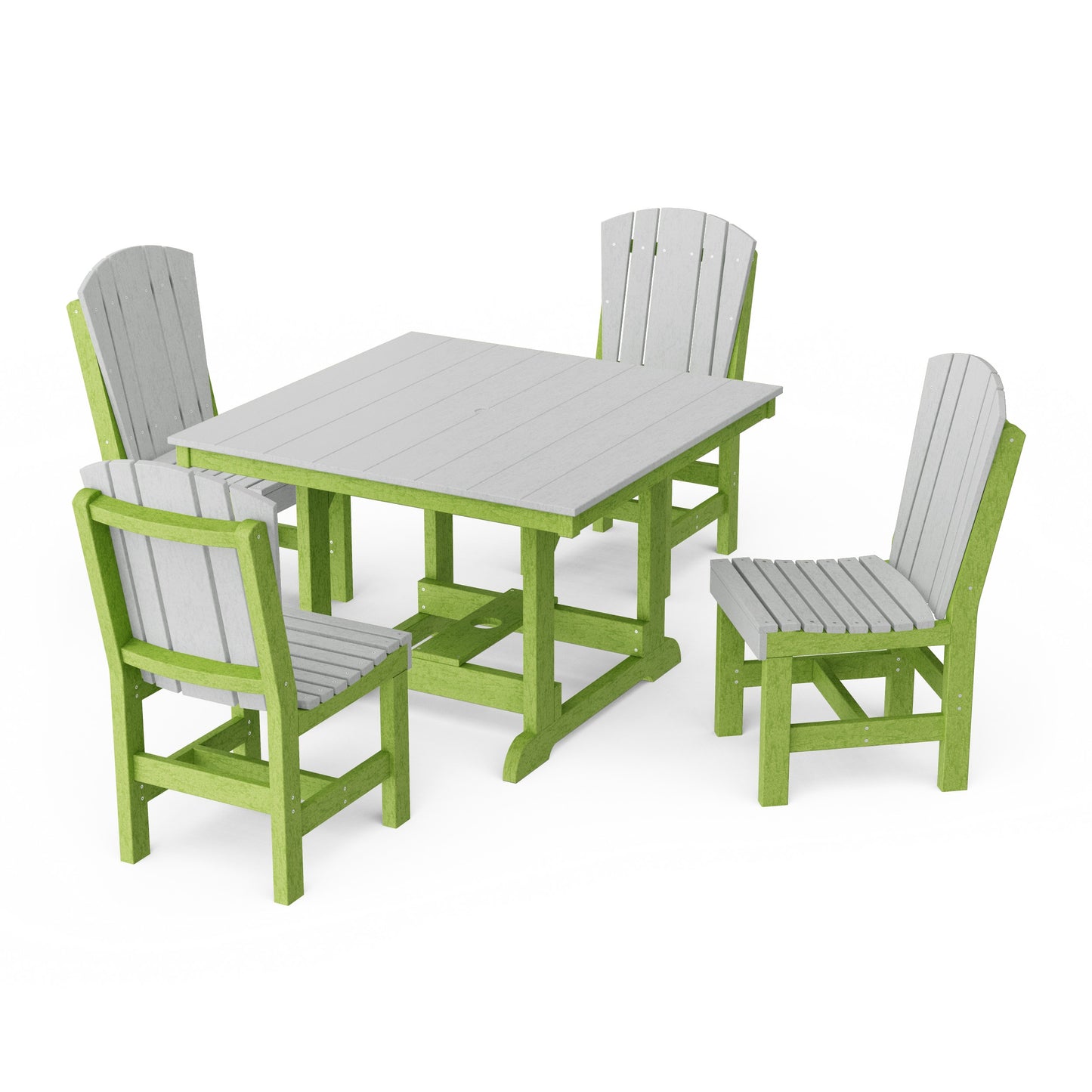 Heritage 5-Piece Side Chair Square Dining Set