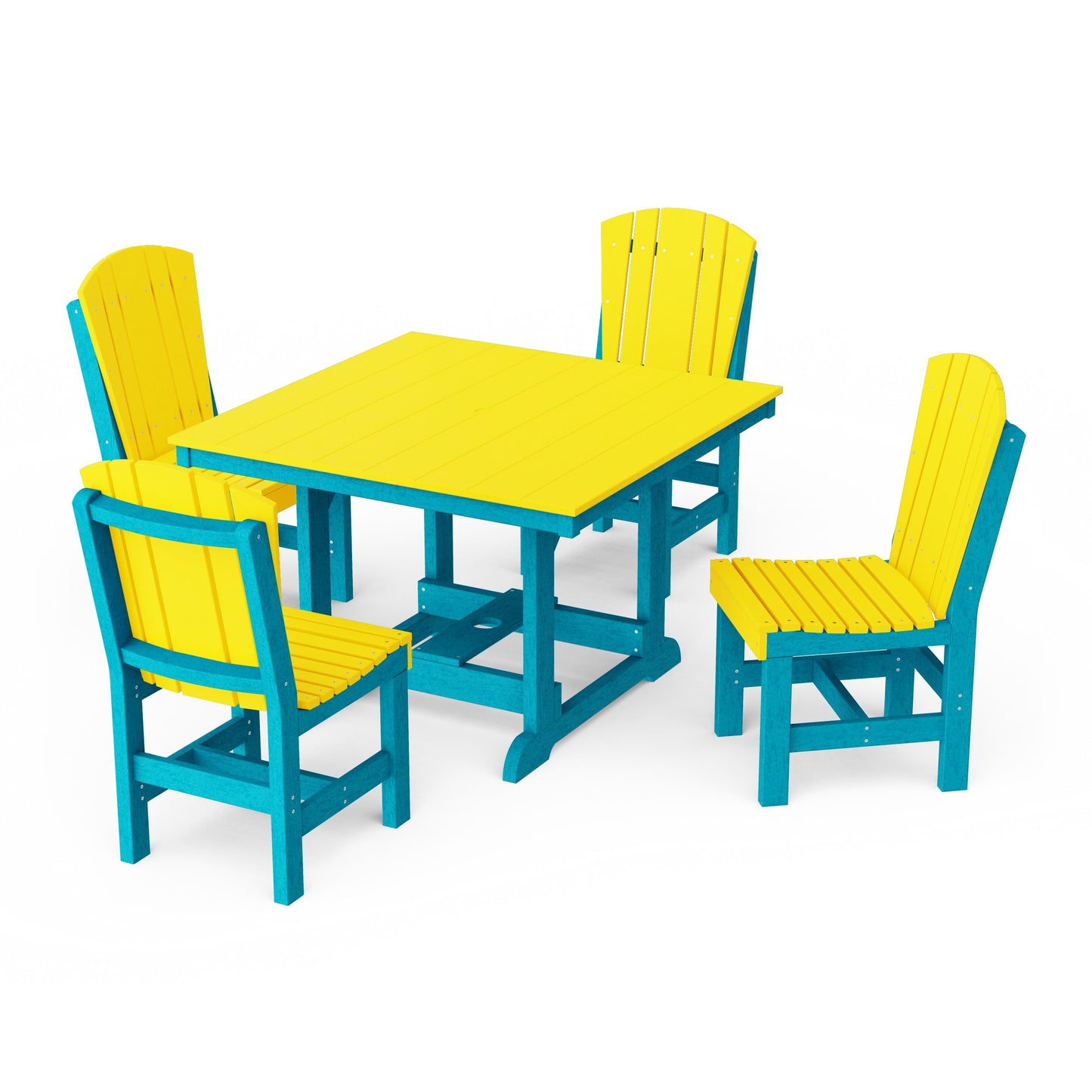 Heritage 5-Piece Side Chair Square Dining Set
