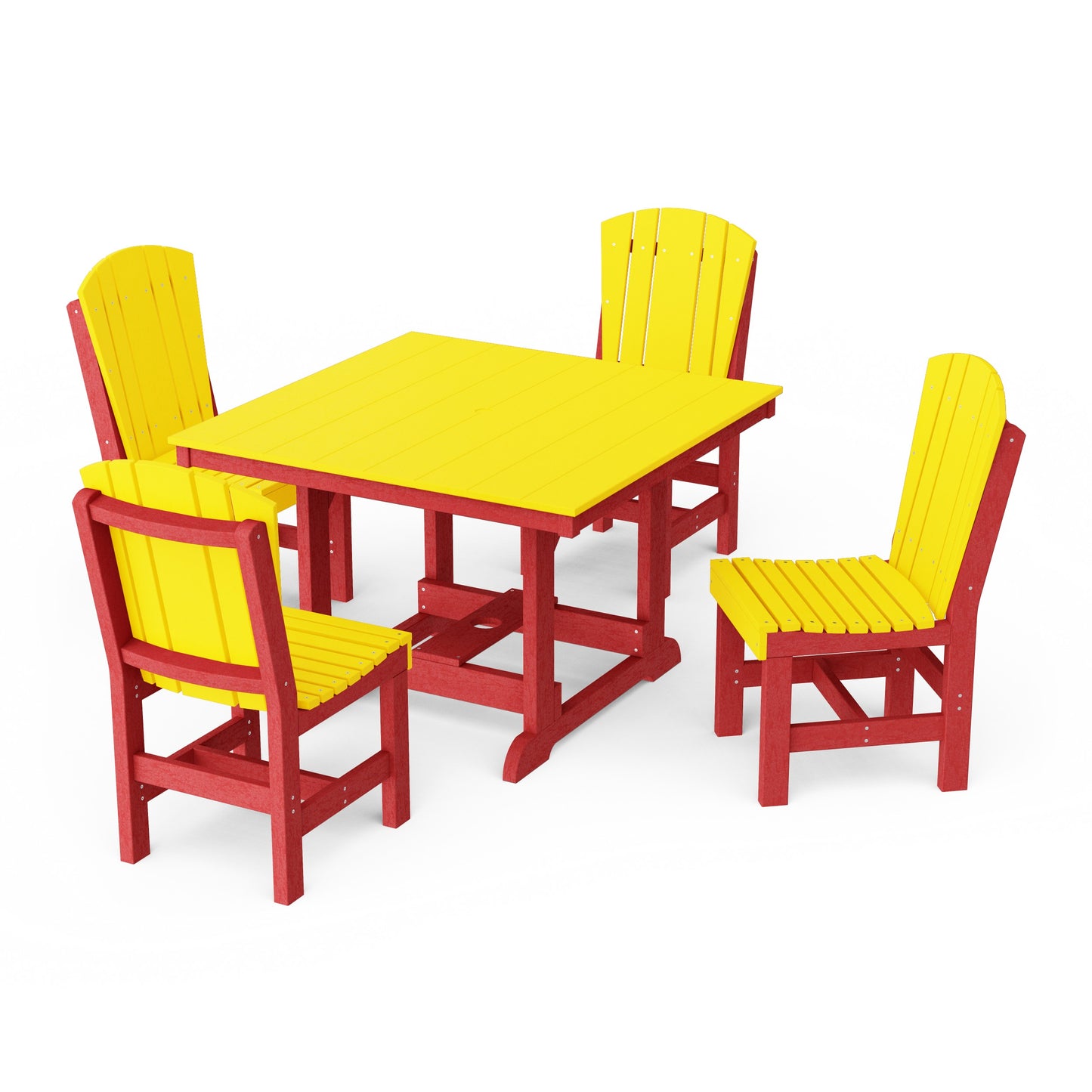 Heritage 5-Piece Side Chair Square Dining Set