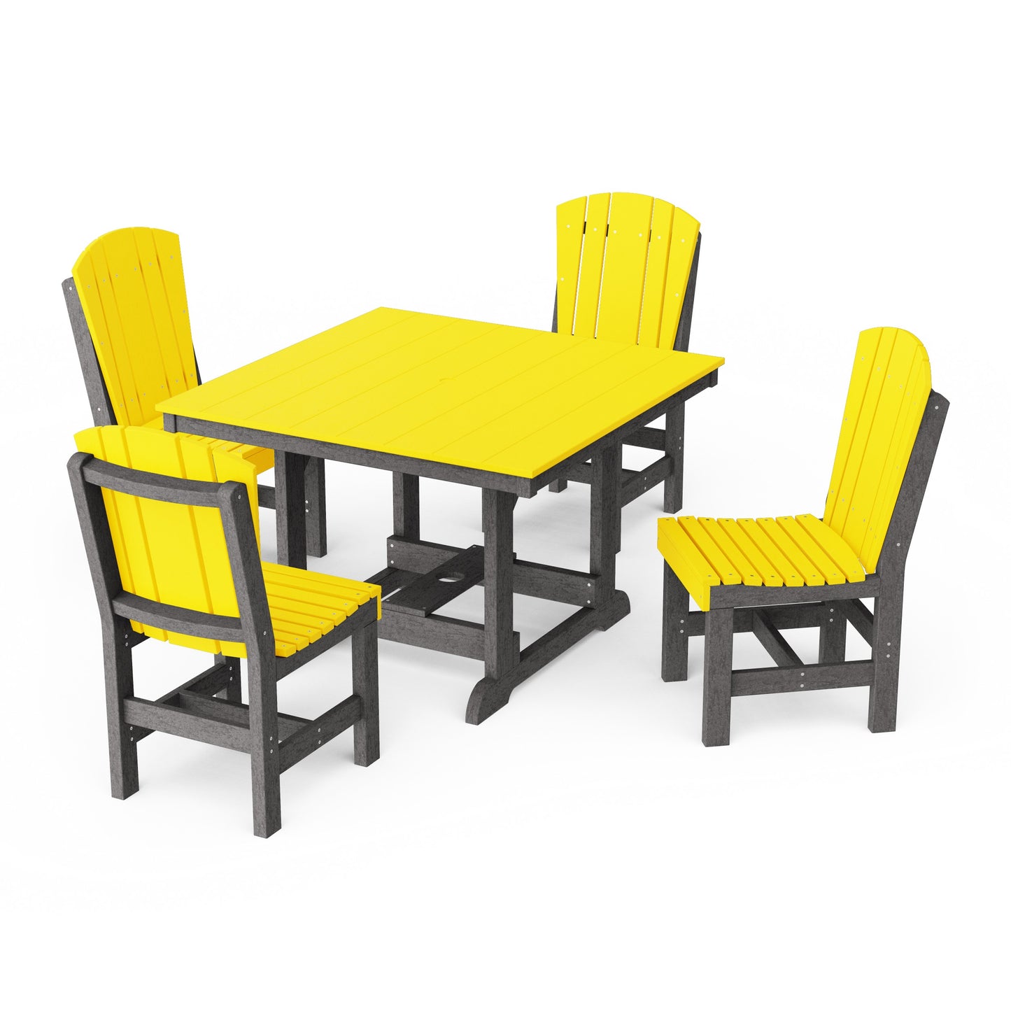 Heritage 5-Piece Side Chair Square Dining Set