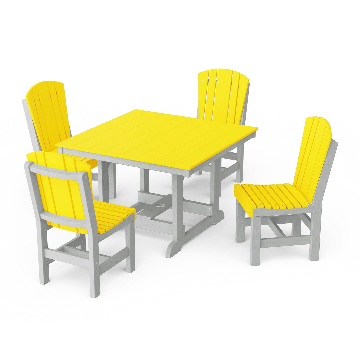 Heritage 5-Piece Side Chair Square Dining Set