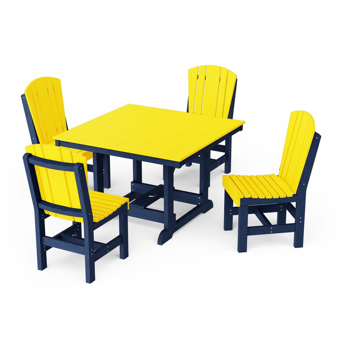 Heritage 5-Piece Side Chair Square Dining Set