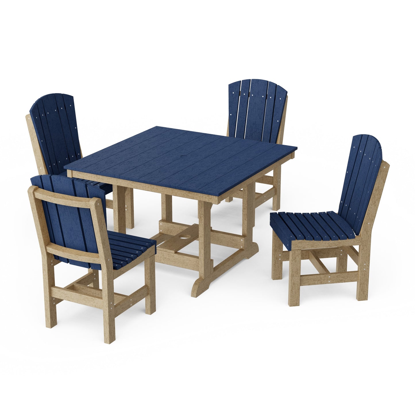 Heritage 5-Piece Side Chair Square Dining Set