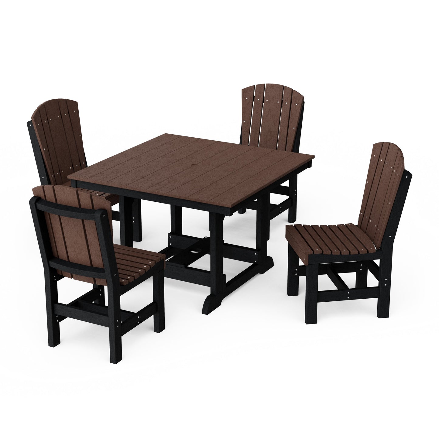Heritage 5-Piece Side Chair Square Dining Set
