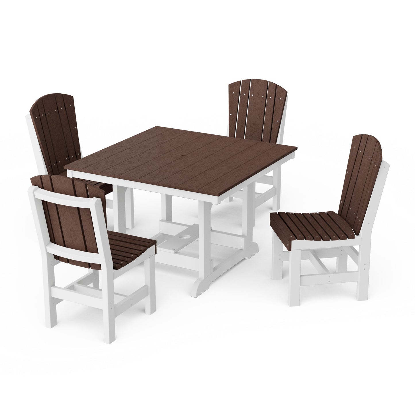 Heritage 5-Piece Side Chair Square Dining Set