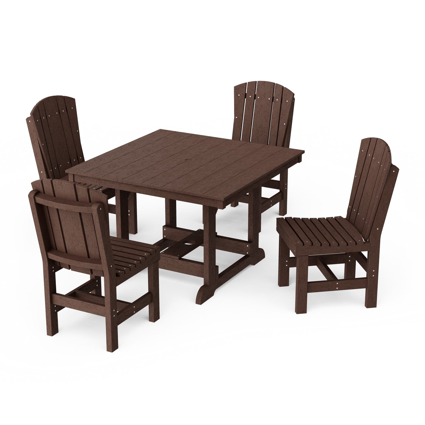 Heritage 5-Piece Side Chair Square Dining Set