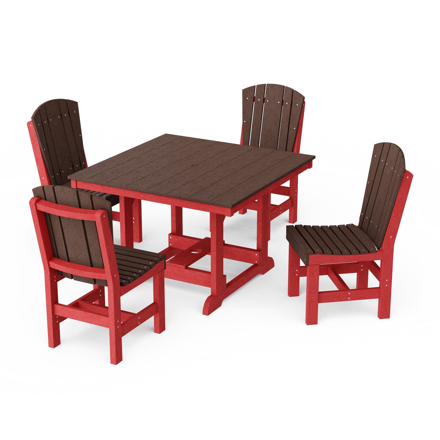 Heritage 5-Piece Side Chair Square Dining Set