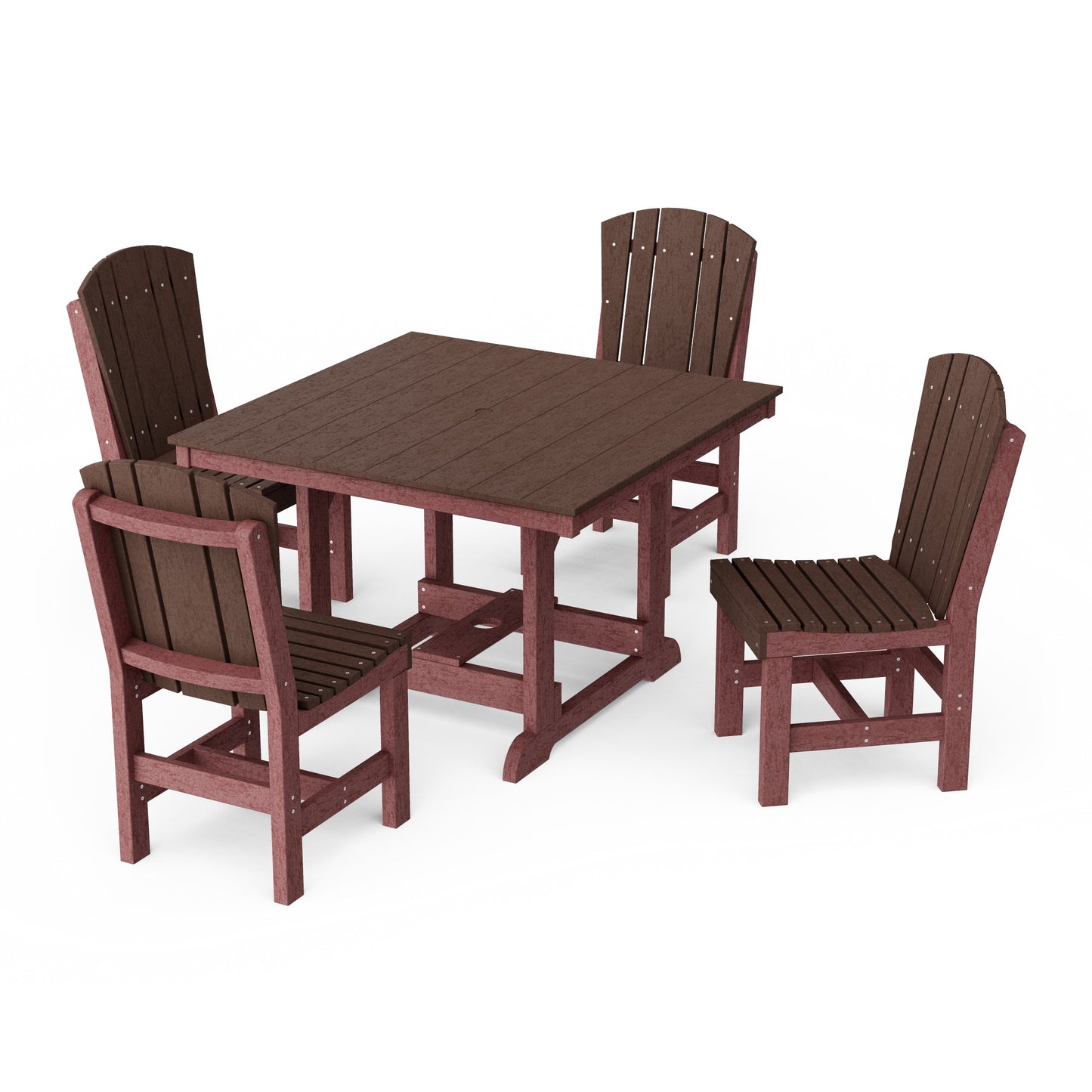 Heritage 5-Piece Side Chair Square Dining Set