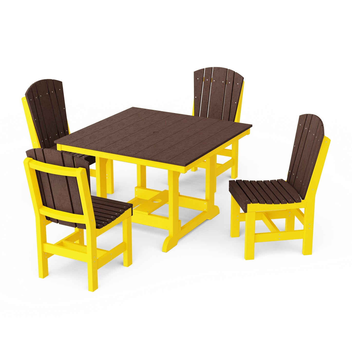 Heritage 5-Piece Side Chair Square Dining Set
