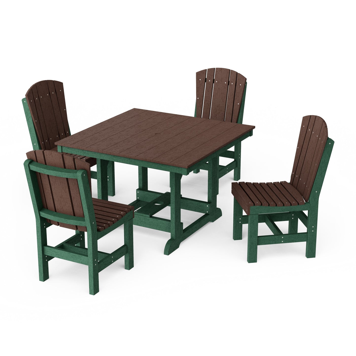 Heritage 5-Piece Side Chair Square Dining Set