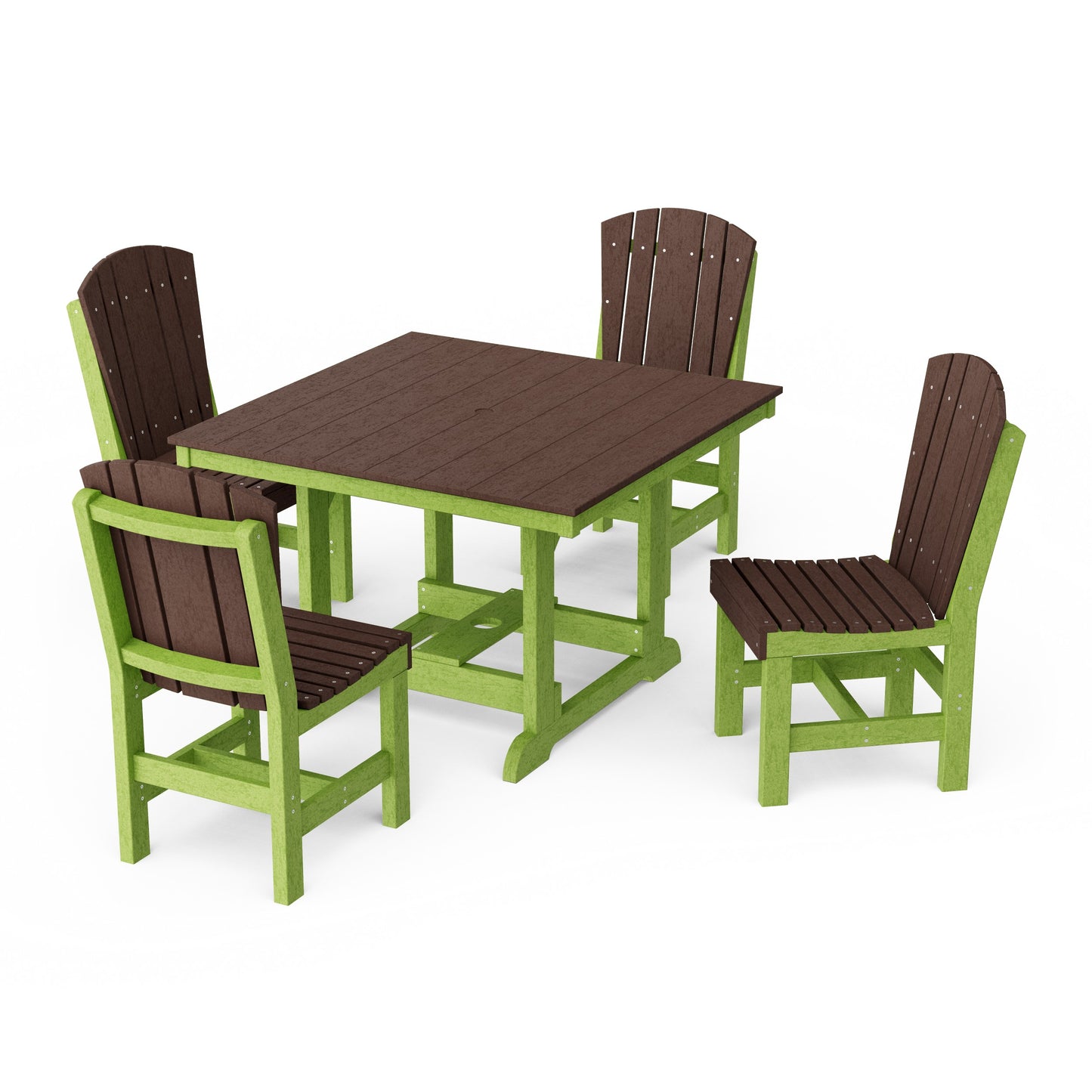 Heritage 5-Piece Side Chair Square Dining Set