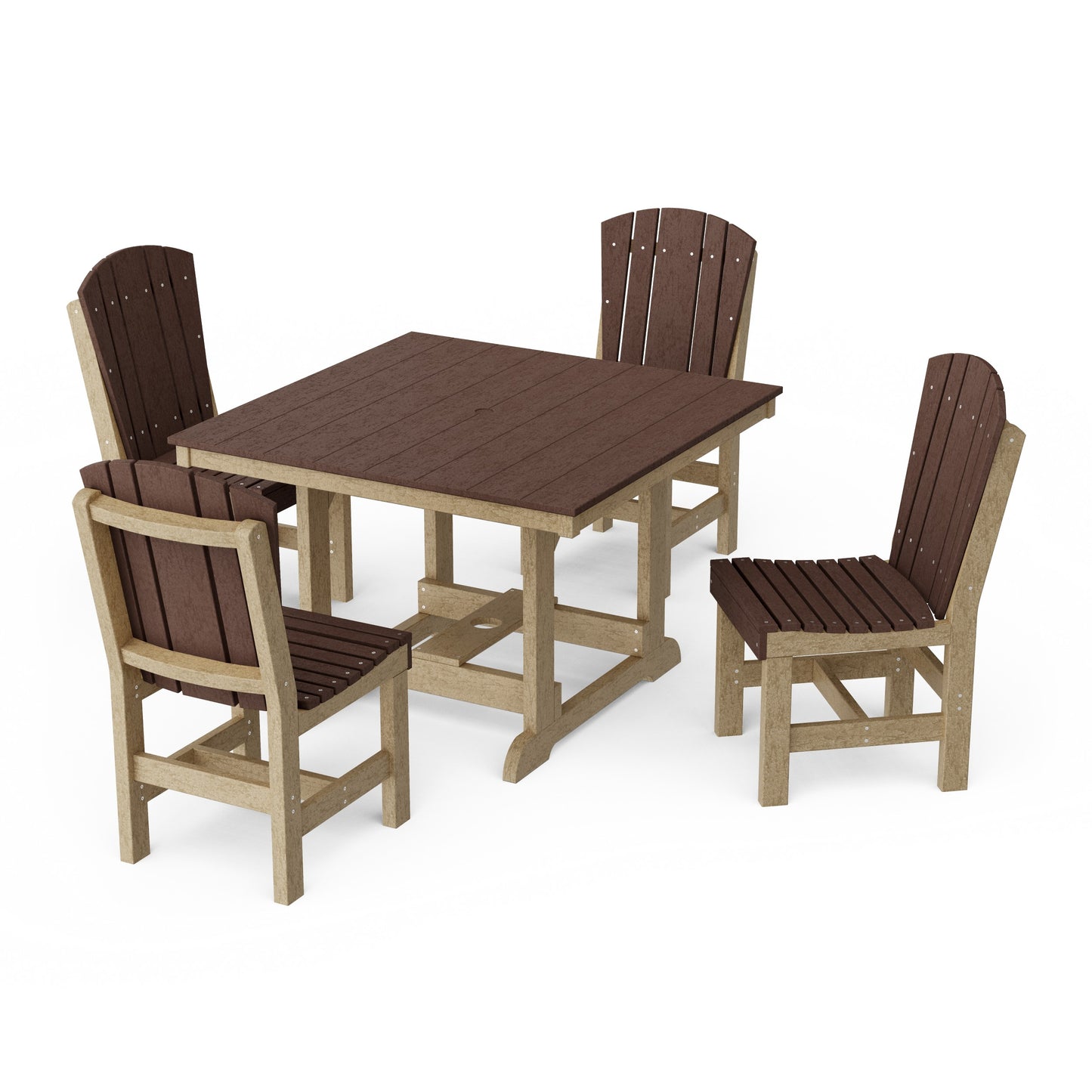 Heritage 5-Piece Side Chair Square Dining Set
