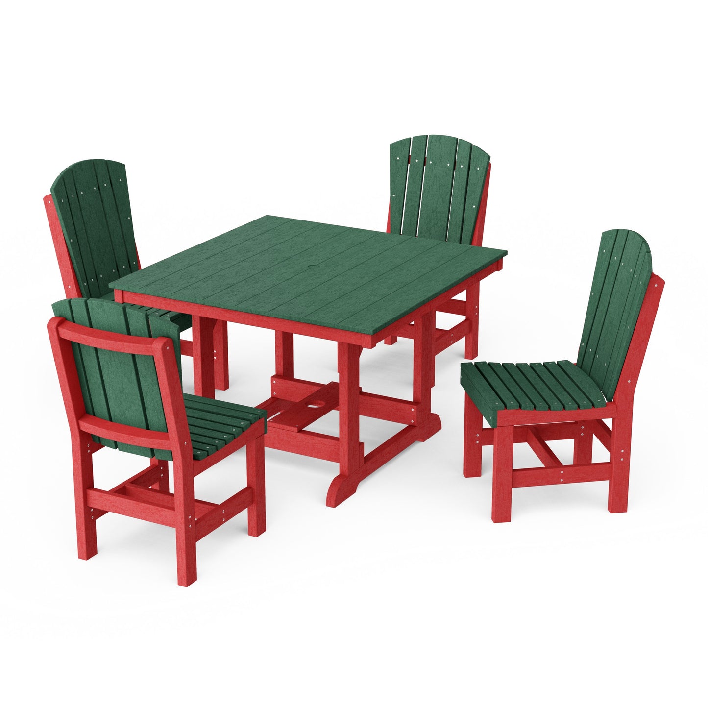 Heritage 5-Piece Side Chair Square Dining Set