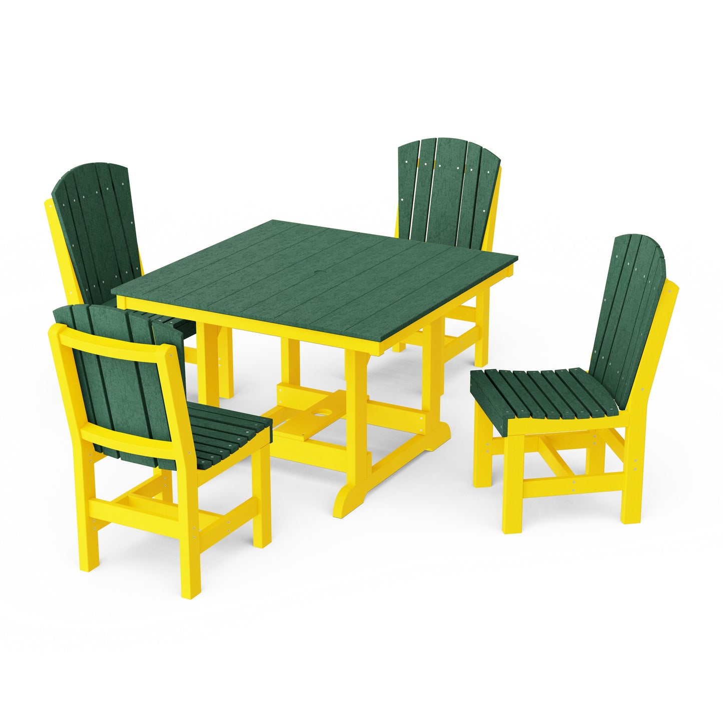 Heritage 5-Piece Side Chair Square Dining Set