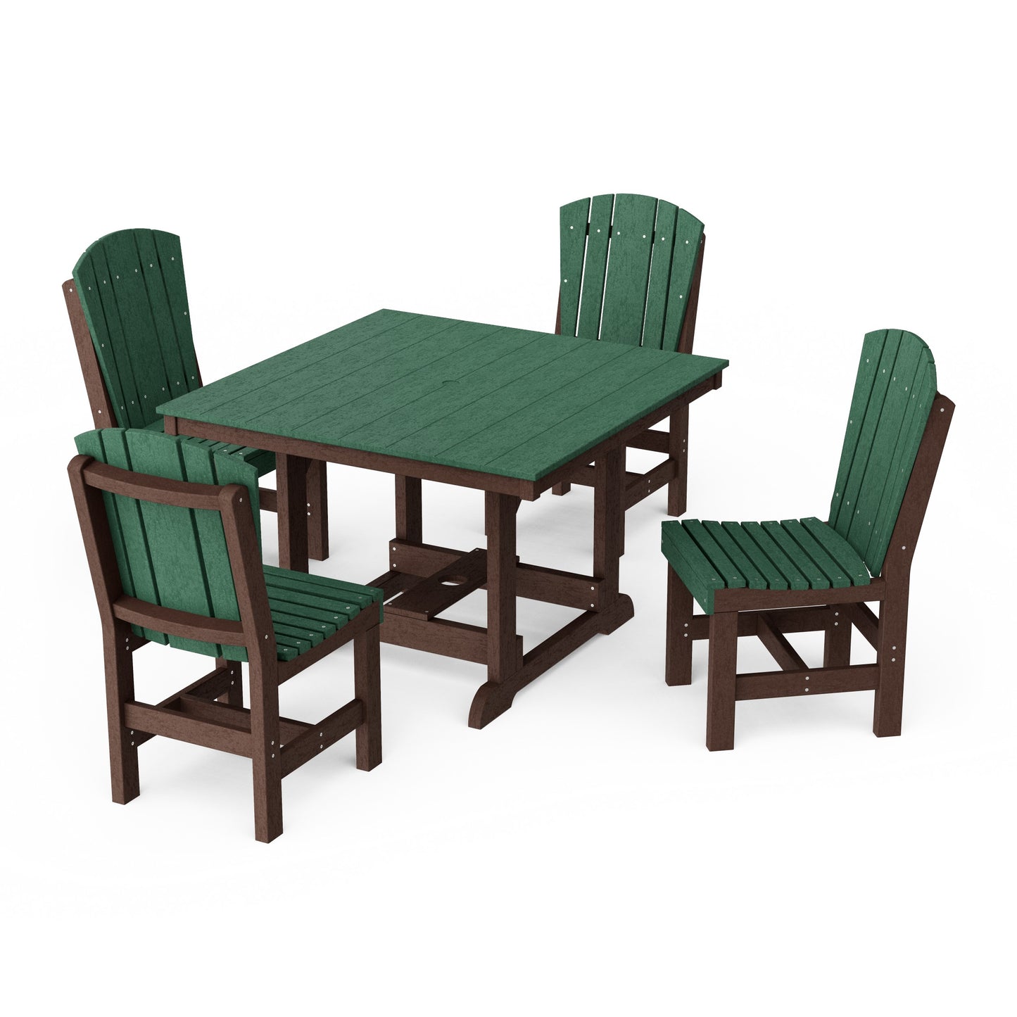 Heritage 5-Piece Side Chair Square Dining Set