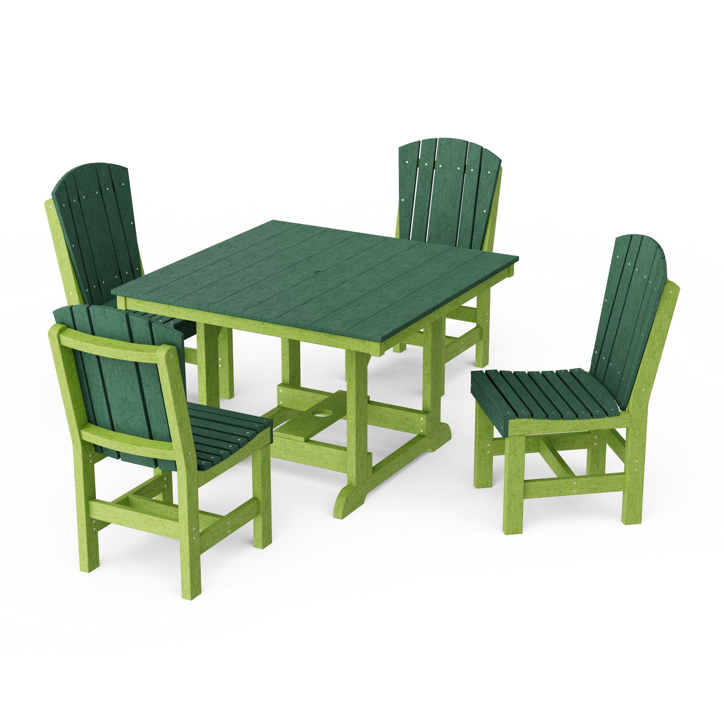 Heritage 5-Piece Side Chair Square Dining Set