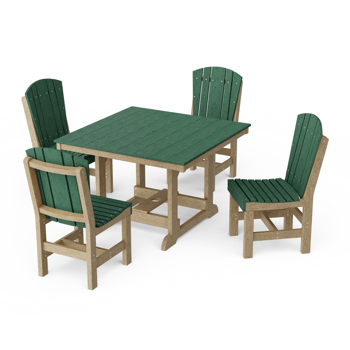 Heritage 5-Piece Side Chair Square Dining Set