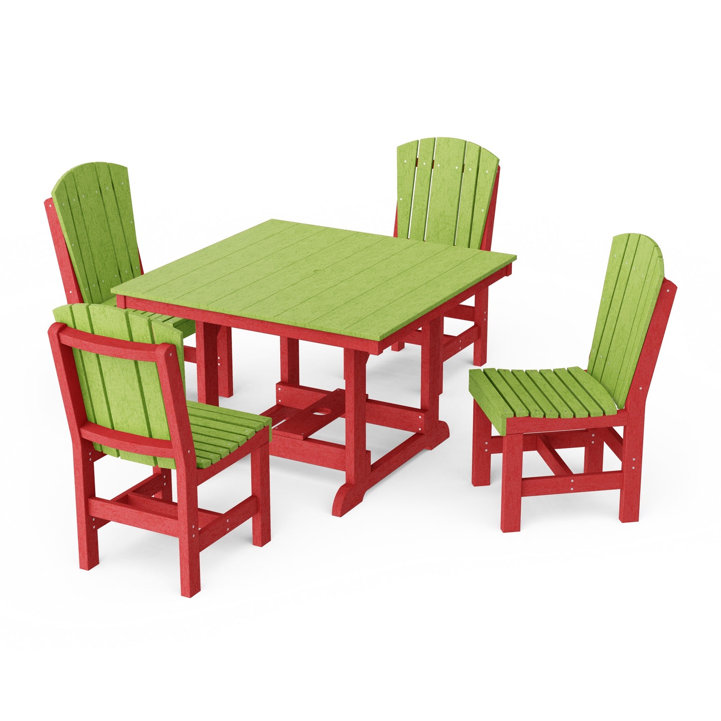 Heritage 5-Piece Side Chair Square Dining Set