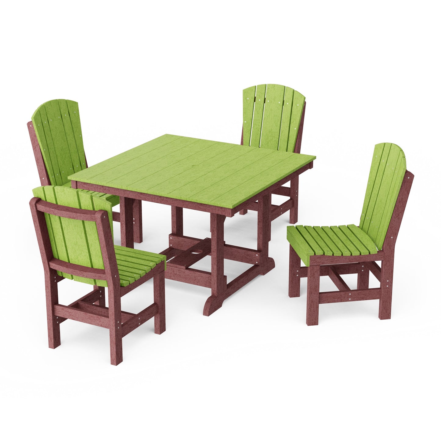 Heritage 5-Piece Side Chair Square Dining Set