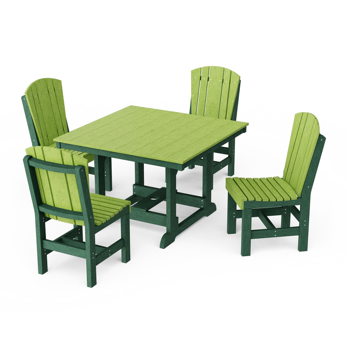 Heritage 5-Piece Side Chair Square Dining Set