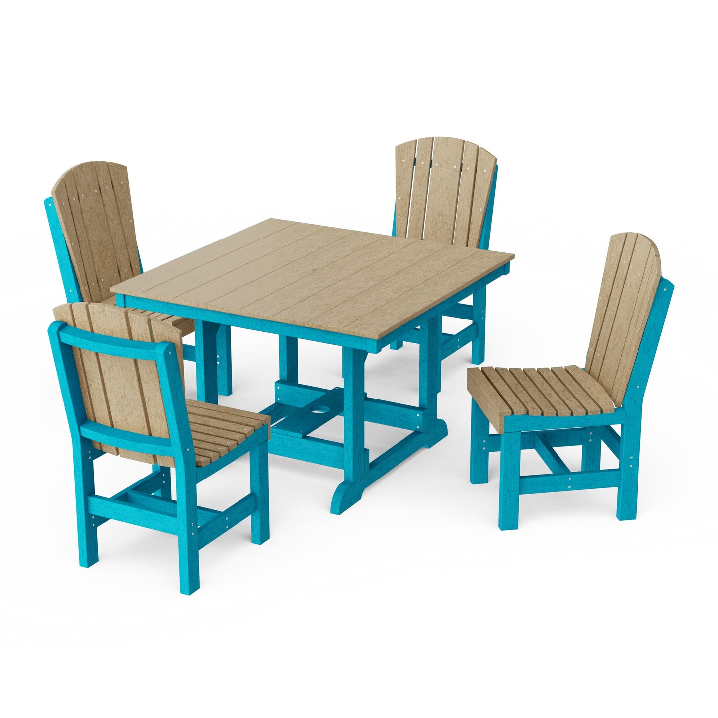 Heritage 5-Piece Side Chair Square Dining Set