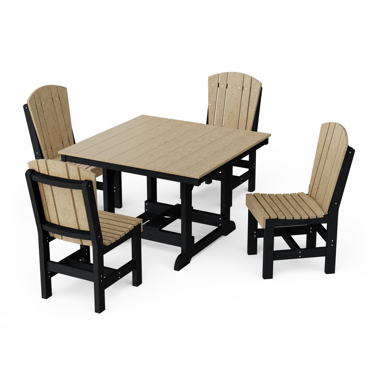 Heritage 5-Piece Side Chair Square Dining Set