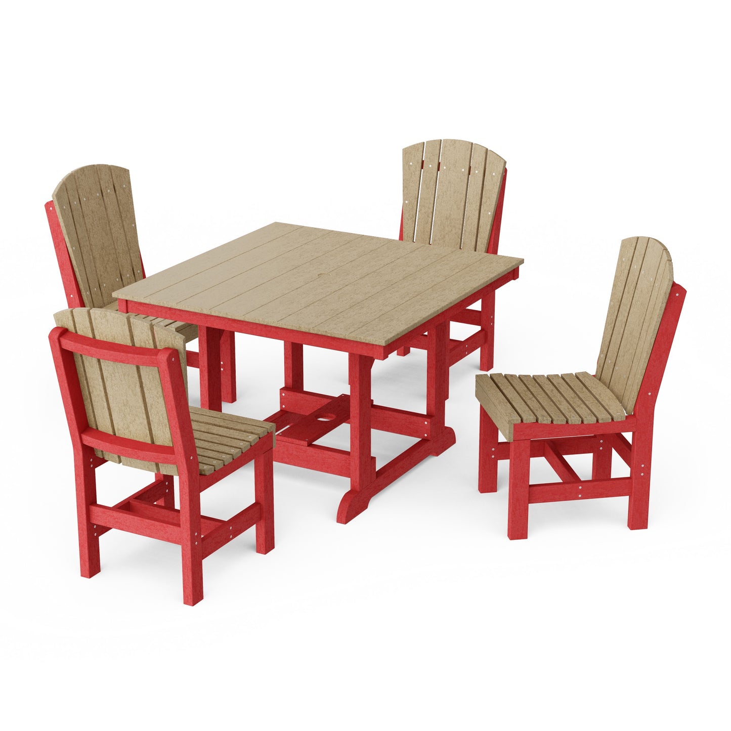 Heritage 5-Piece Side Chair Square Dining Set