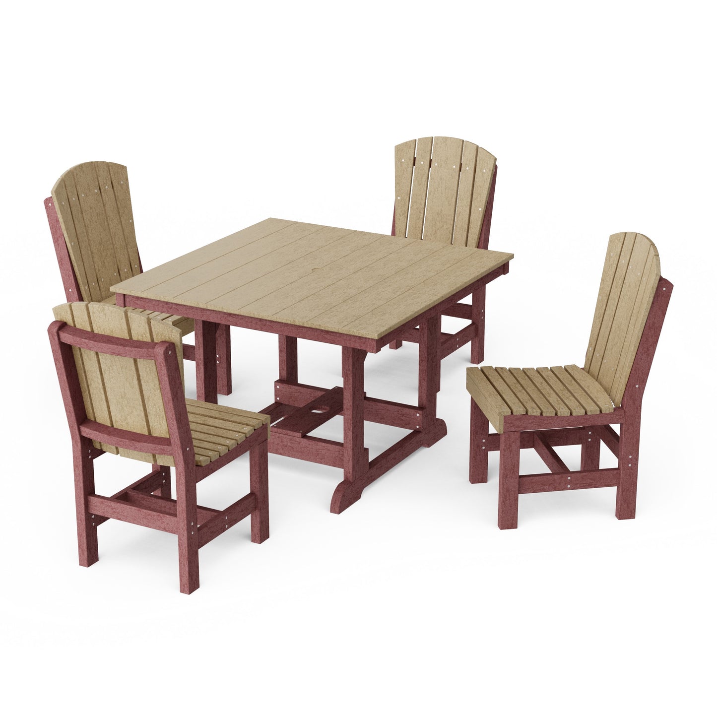 Heritage 5-Piece Side Chair Square Dining Set